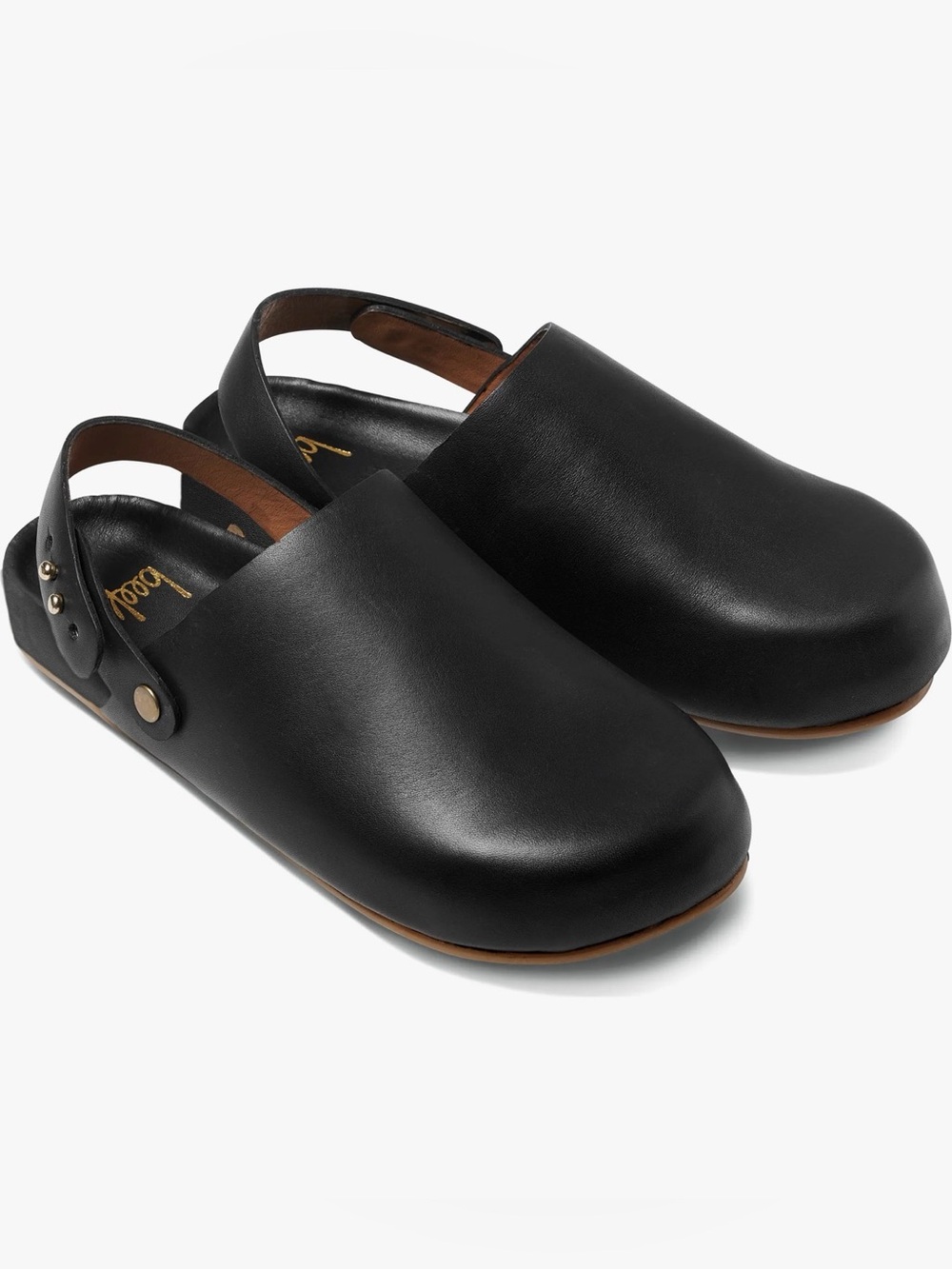Beek Brant Black Leather Slip-On Clog Mules Sz 8 Boho Quiet Luxury Casual